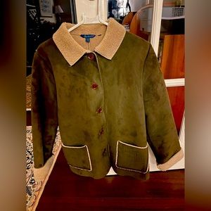 Boden women’s suede and shearling jacket. Size P.